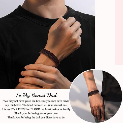 PINKDODO To My Dad Gifts, Leather Bracelet Father's Day Birthday Christmas Gifts for Father Dad Husband New Dad Daddy in Saudi Arabia
