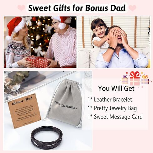 PINKDODO To My Dad Gifts, Leather Bracelet Father's Day Birthday Christmas Gifts for Father Dad Husband New Dad Daddy in Saudi Arabia