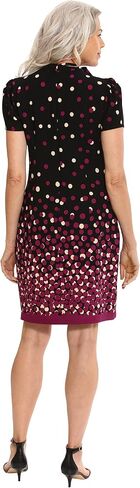 London Times Women's Tie Neck Above The Knee Feminine Office Chic Occasion Crepe Dress in Kuwait