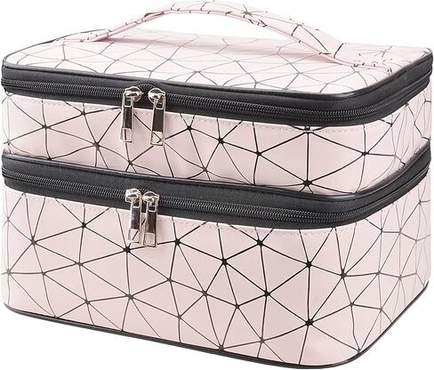 MKPCW makeup bag Double-layer cosmetic bag with brush bag and divider in Saudi Arabia