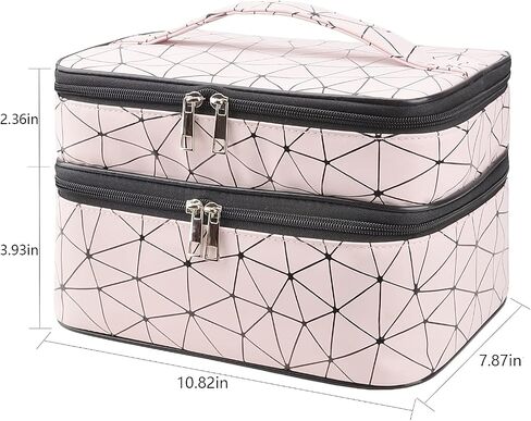 MKPCW makeup bag Double-layer cosmetic bag with brush bag and divider in Saudi Arabia