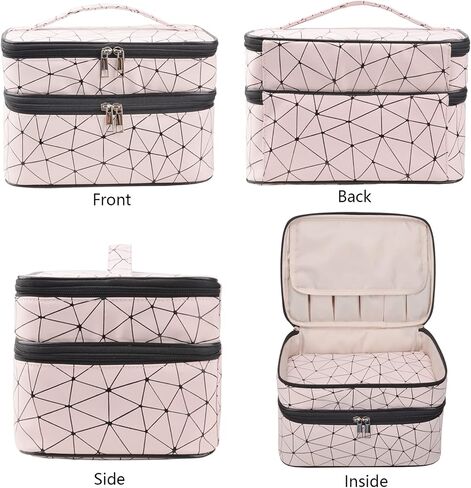 MKPCW makeup bag Double-layer cosmetic bag with brush bag and divider in Saudi Arabia
