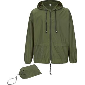 American Trends Mens Rain Jacket Lightweight Packable Rain Coats Men Waterproof Jackets with Hood Windbreaker