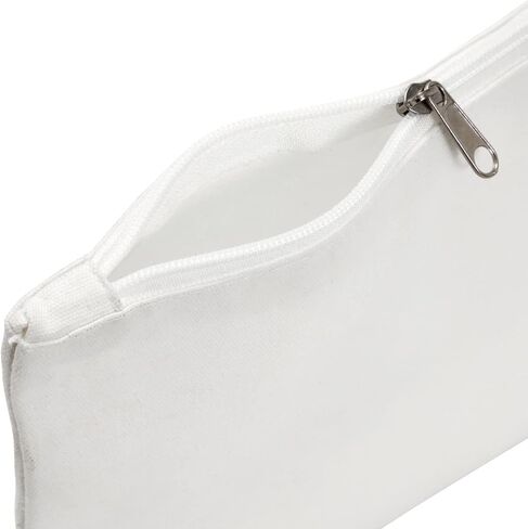 Bright Creations 6-Pack White Makeup Bag Set with Zipper, Customizable Canvas Pouches for DIY Arts and Crafts, Items to Tie-Dye for Cosmetic Items, Stationary, Party Favors (8x6 in) in Saudi Arabia