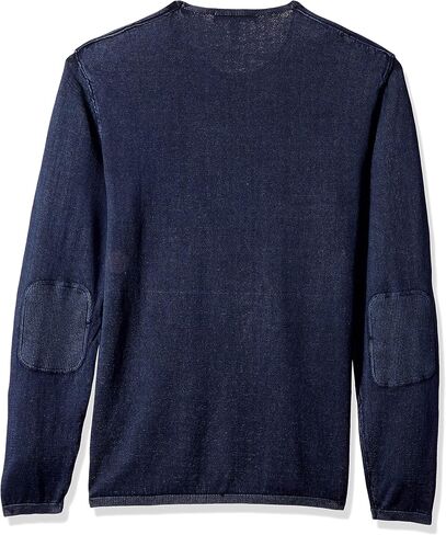 John Varvatos Star USA Men's Long Sleeve Crew Neck in Acid WASH, deep Blue, Small in Kuwait