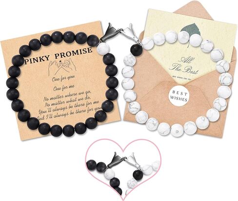 Jeka Lover Promise الأساور، أساور الأزواج، هدايا لطيفة لصديقها من صديقة، علاقات لمسافات طويلة، أساور خرز متطابقة، هدية لذكرى عيد الحب in Kuwait