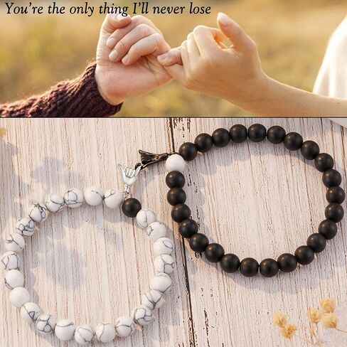 Jeka Lover Promise الأساور، أساور الأزواج، هدايا لطيفة لصديقها من صديقة، علاقات لمسافات طويلة، أساور خرز متطابقة، هدية لذكرى عيد الحب in Kuwait