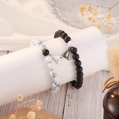 Jeka Lover Promise الأساور، أساور الأزواج، هدايا لطيفة لصديقها من صديقة، علاقات لمسافات طويلة، أساور خرز متطابقة، هدية لذكرى عيد الحب in Kuwait