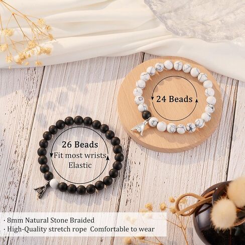 Jeka Lover Promise الأساور، أساور الأزواج، هدايا لطيفة لصديقها من صديقة، علاقات لمسافات طويلة، أساور خرز متطابقة، هدية لذكرى عيد الحب in Kuwait