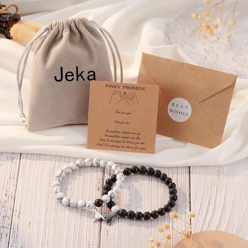 Jeka Lover Promise الأساور، أساور الأزواج، هدايا لطيفة لصديقها من صديقة، علاقات لمسافات طويلة، أساور خرز متطابقة، هدية لذكرى عيد الحب in Kuwait