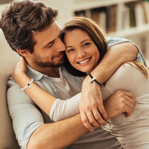 Jeka Lover Promise الأساور، أساور الأزواج، هدايا لطيفة لصديقها من صديقة، علاقات لمسافات طويلة، أساور خرز متطابقة، هدية لذكرى عيد الحب in Kuwait