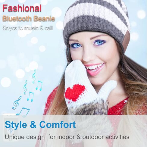 سماعة الرأس اللاسلكية Rotibox Bluetooth Beanie Hat للرياضات الخارجية وهدايا عيد الميلاد in Kuwait