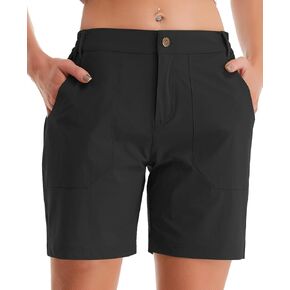 شورت FEIXIANG للسيدات للمشي لمسافات طويلة في الجولف، سريع الجفاف، خفيف الوزن، قابل للتمدد في الهواء الطلق مع جيوب بسحاب، مقاوم للماء in Kuwait