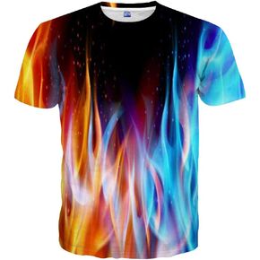 Hgvoetty Unisex 3D Print Shirts Colorful Space Graphic Tees for Men Women Teens in Kuwait
