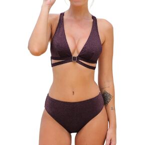 CUPSHE Women's Triangle Tops Cutouts Square Ring Deep V Neck Bikini Sets in Saudi Arabia