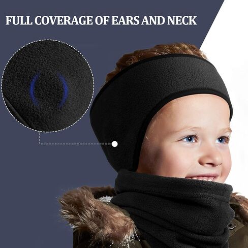 6 قطع من عصابة رأس لتدفئة الأذن من الصوف للأطفال مع مجموعة واقي للرقبة وشاح للرقبة شتوي للأطفال أثناء ركوب الدراجات والتزلج in Kuwait