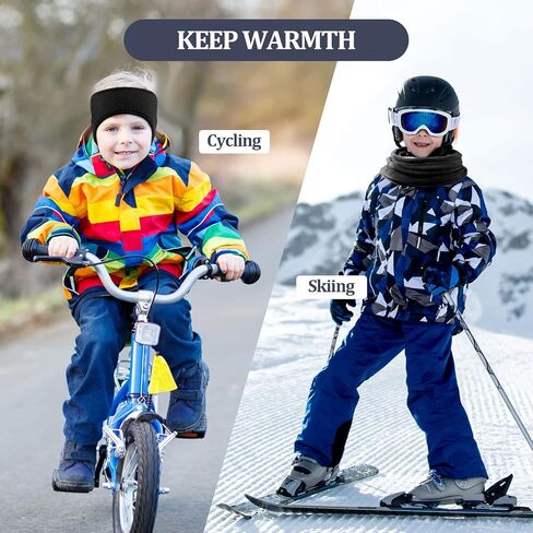 6 قطع من عصابة رأس لتدفئة الأذن من الصوف للأطفال مع مجموعة واقي للرقبة وشاح للرقبة شتوي للأطفال أثناء ركوب الدراجات والتزلج in Kuwait