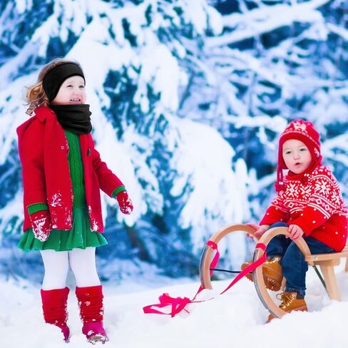 6 قطع من عصابة رأس لتدفئة الأذن من الصوف للأطفال مع مجموعة واقي للرقبة وشاح للرقبة شتوي للأطفال أثناء ركوب الدراجات والتزلج in Kuwait