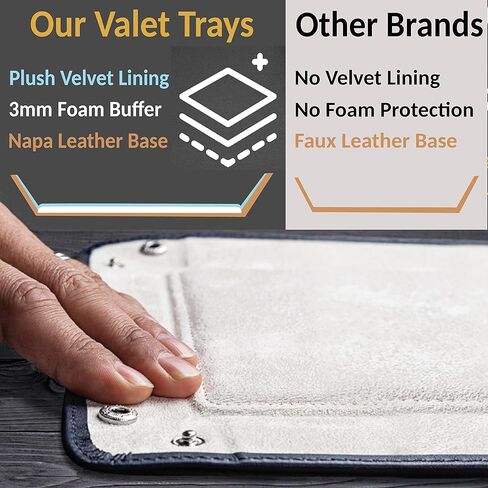 صينية Valet للرجال منظم منضدة بجانب السرير ومنظم للطاولة يلتقط كل خزانة الملابس. صينية جلدية أصلية للساعات والمحافظ والهواتف والمفاتيح للمنزل والمكتب والسفر in Kuwait