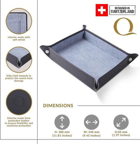 صينية Valet للرجال منظم منضدة بجانب السرير ومنظم للطاولة يلتقط كل خزانة الملابس. صينية جلدية أصلية للساعات والمحافظ والهواتف والمفاتيح للمنزل والمكتب والسفر in Kuwait