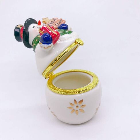 تماثيل رجل ثلج عيد الميلاد من جيشيما، صندوق حلية مفصلي، صناديق مجوهرات قابلة للتجميع لديكور عيد الميلاد المنزلي والهدايا in Kuwait