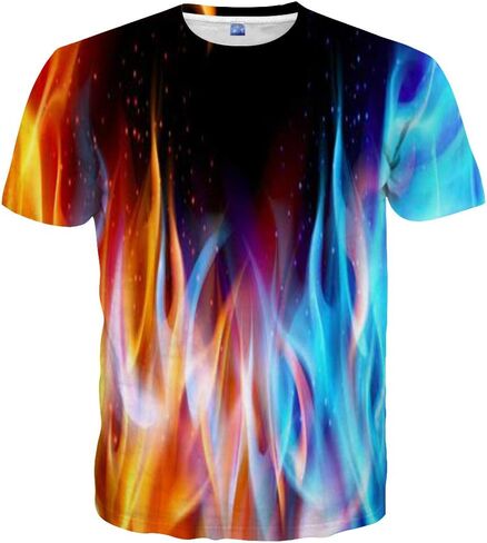Hgvoetty Unisex 3D Print Shirts Colorful Space Graphic Tees for Men Women Teens in Kuwait