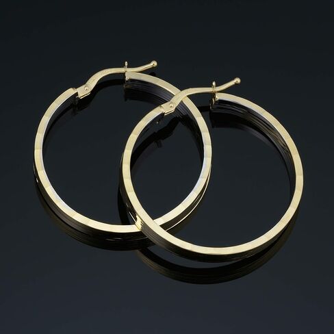 أقراط KoolJewelry من الذهب الأصفر عيار 14 قيراط بدرجتين من الذهب الأبيض الخارجي والداخل بقطع الماس (26 × 31 ملم) in Saudi Arabia