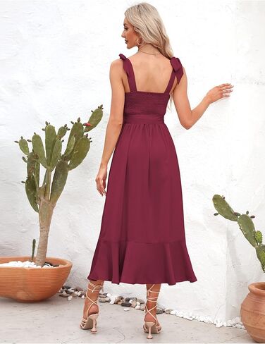 فساتين رويال ماتريكس النسائية متوسطة الطول لضيوف حفل الزفاف فستان شبه رسمي لحفلات الكوكتيل ورقبة مربعة فستان وصيفة العروس in Kuwait