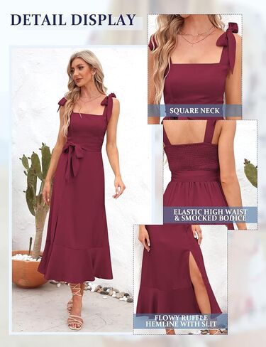 فساتين رويال ماتريكس النسائية متوسطة الطول لضيوف حفل الزفاف فستان شبه رسمي لحفلات الكوكتيل ورقبة مربعة فستان وصيفة العروس in Kuwait