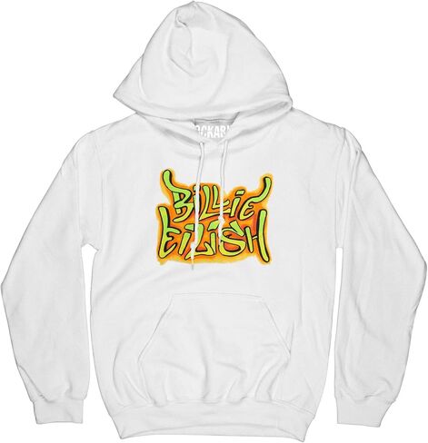 سويت شيرت بقلنسوة باللون الأبيض من Billie Eilish للرجال باللون الأبيض in Kuwait