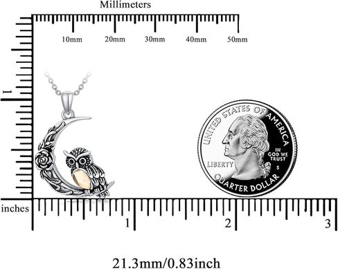 Plesitep Owl Necklace Sterling Silver Owl Pendant Necklace Birthstone Jewelry Gift for Women Girls in Kuwait
