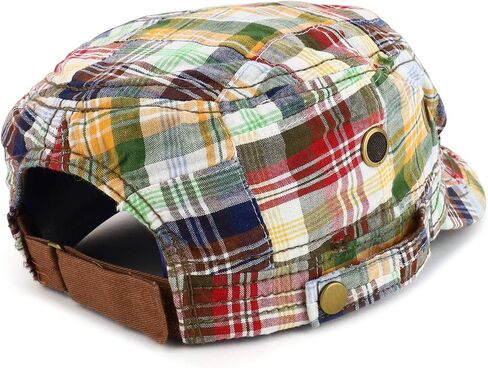 Armycrew Fashion Plaid Frayed Bill Flat Top Cotton Army Cap in Saudi Arabia