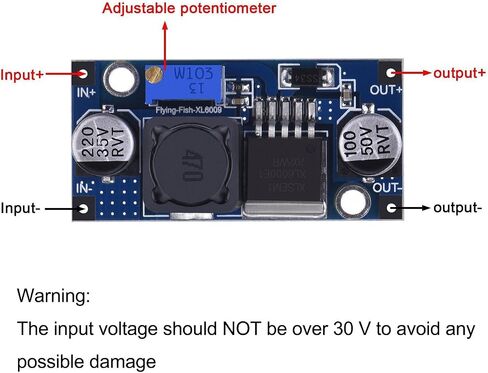 HiLetgo 5pcs XL6009 Boost Module DC-DC Adjustable Module DC3.0-30V to DC5-35V Output Voltage Power Converter Circuit Board Module 400KHz in Saudi Arabia