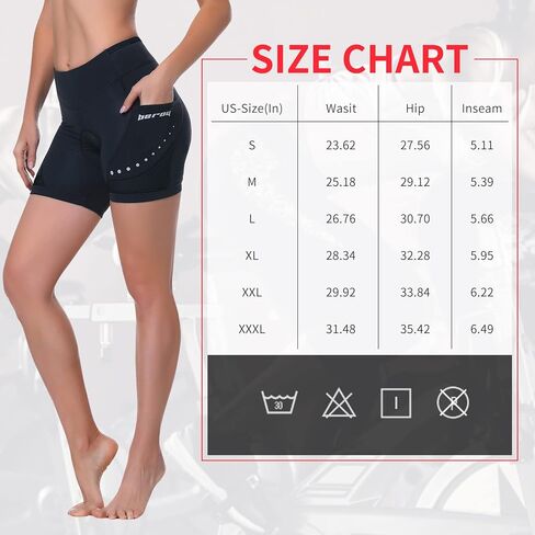 سراويل ركوب الدراجات beroy للنساء مع سروال ضيق مبطن عالي الخصر للدراجة طويلة الضغط مع جيوب in Kuwait