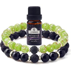 7 Chakra Bracelet Real Crystal Stone Beads Essential Oil Set Yoga Meditation Protection Lava Rock Jewelry Gifts for Women Men