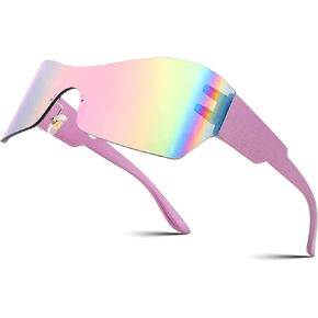 نظارة شمسية FEISEDY عصرية بدون إطار مستقبلية ملفوفة حول النظارات الشمسية للنساء والرجال نظارات شمسية بقناع فاسق B2329 in Kuwait