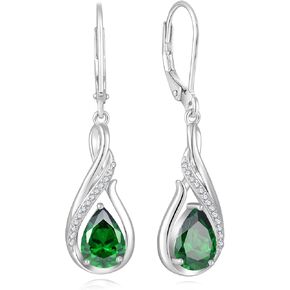 YIFSIY Dangle Drop Infinity Earrings 925 Sterling Silver Leverback Earrings Teardrop Birthstone Jewelry Gifts for Women in Saudi Arabia