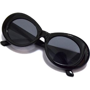JUSLINK Bold Retro Oval Mod Thick Frame Sunglasses Round Lens Clout Glasses Goggles