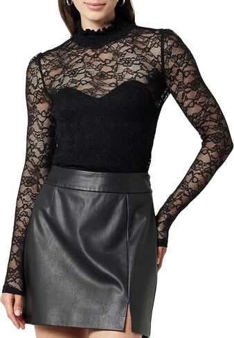 The Drop Women's Bethany Mock-Neck Lace Top in Kuwait