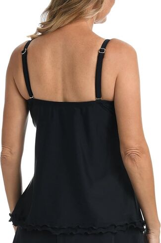 Maxine of Hollywood Women's Standard Ruffle Bandeau Tankini Swimsuit Top, Black//Fiji Floral, 12 in Kuwait