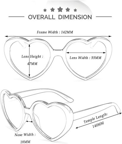 Kursan Women Fashion Oversized Heart Shaped Polarized Sunglasses Lovely Cute Eyewear UV400 in Saudi Arabia