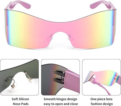 نظارة شمسية FEISEDY عصرية بدون إطار مستقبلية ملفوفة حول النظارات الشمسية للنساء والرجال نظارات شمسية بقناع فاسق B2329 in Kuwait