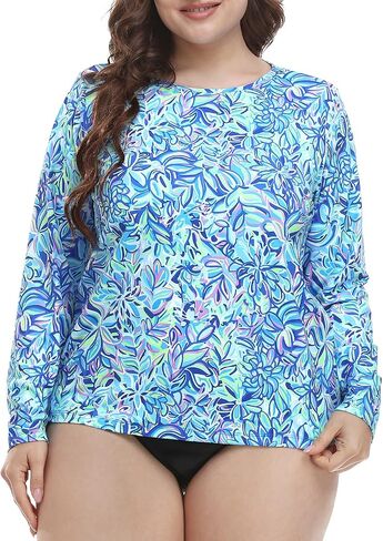 HDE Plus Size Rash Guard for Women UPF 50 Quick Dry Long Sleeve Swim Top in Saudi Arabia