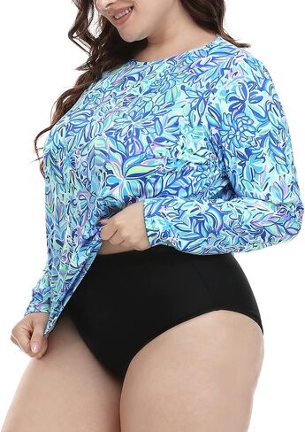HDE Plus Size Rash Guard for Women UPF 50 Quick Dry Long Sleeve Swim Top in Saudi Arabia