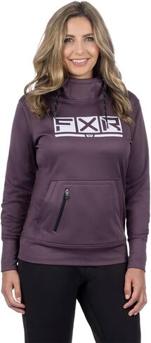 FXR Womens Podium Tech Pullover Hoodie Zippered Pockets Muted Grape/Dusty Lilac in Saudi Arabia