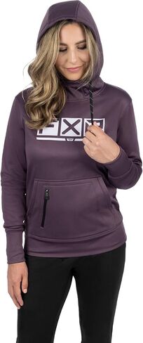 FXR Womens Podium Tech Pullover Hoodie Zippered Pockets Muted Grape/Dusty Lilac in Saudi Arabia