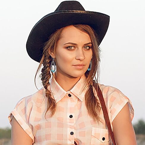 Jewdreamer 5 أزواج من أقراط لؤلؤ نافاجو مجوهرات غربية للنساء من أقراط لؤلؤ مطرزة عتيقة من راعية البقر in Kuwait