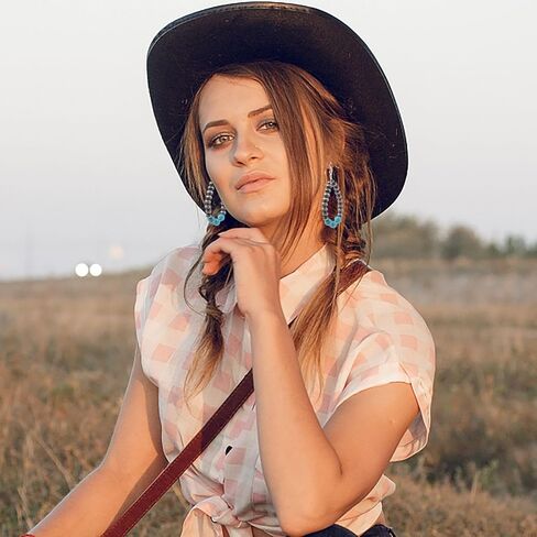 Jewdreamer 5 أزواج من أقراط لؤلؤ نافاجو مجوهرات غربية للنساء من أقراط لؤلؤ مطرزة عتيقة من راعية البقر in Kuwait