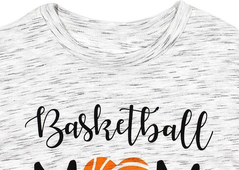 YUYUEYUE Women Basketball Mom Letter Print T Shirt Casual Funny Mom Shirts Short Sleeve Tops Tee in Saudi Arabia