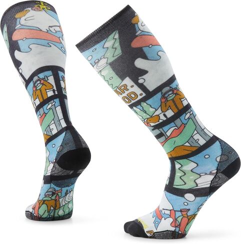 Smartwool Ski Winter Adventure Print Targeted Cushion Merino Wool Over The Calf Socks For Men and Women in Saudi Arabia